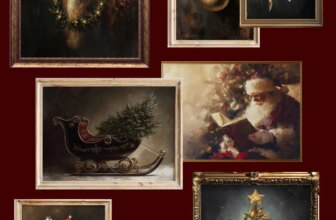 Twelve Stunning Moody Christmas Wall Artwork Prints Beneath $5 | Thrifty Decor Chick