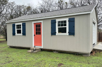 The Amazing Difference a Colorful Front Door Can Make (Plus, a Painting Tip for Painting Doors with Windows, and the Keypad Door Knob I Chose)