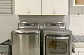 How To Build an Easy DIY Laundry Shelf Over Washer and Dryer | Thrifty Decor Chick